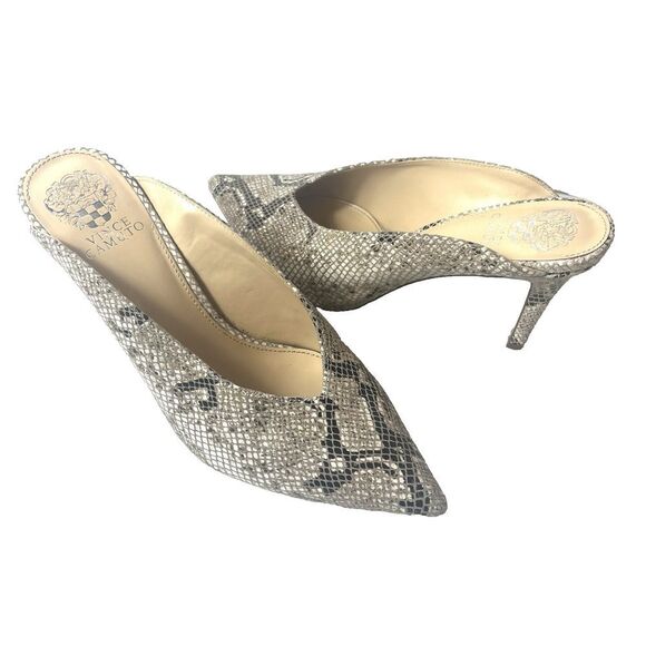 Vince Camuto Snake Skin Print Womens Sz 9.5 M Leather Stiletto Heels Pointed Toe - Picture 4 of 11